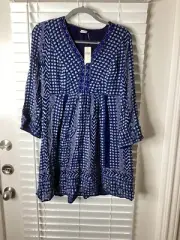 Akemi + Kin Anthropologie Batik Rozalin Embroidered Tunic Dress Petite S Boho