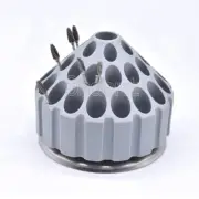 Dental Burs Holder Box Grinding Head Storage Rack 360℃ Rotating Grey 35 Holes