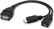 Micro USB Splitter Cable OTG Power Enhancer Cord USB 2.0 A Female to Micro USB Male Micro 5 Pin Female Adapter Host Converter