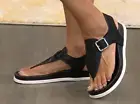 Urban Sport by J/Slides Freya Sporty Sandals Footbed Thong Black Metallic 8.5 M