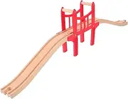 SUPVOX 1 Set Wooden Train Track with Bridge and Curves Compatible with Thomas Train Accessories Creative Play for Enhances Imagination and Spatial Skills Safe Wooden Material
