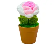 Gradient Pink Rose Faux Plant Stylish Decor for Tables and Desks