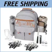Complete 22L Picnic Set - Stylish Grey Backpack & Essential Camping Accessories