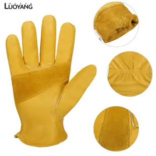 洛陽牡丹 BC級黃色牛頭層皮革手套工作手套勞保手套防護手套
