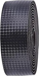 BBB Cycling, RaceRibbon, Bike Handlebar Tape, Carbon Fibre Grip, Road, Urban, MTB Bicycles, Non-Slip, Includes Handlebar Plugs, BHT-04, Black, One Size