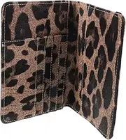 [Beaupretty] Travel Passport Holder with RFID Protection Stylish Leopard Print Design Wallet for Women Multi Card Slots Ticket Compartment for Family Travel Essentials