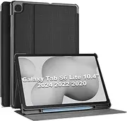 ProCase Galaxy Tab S6 Lite 10.4-Inch Case 2024/2022/2020 with S Pen Holder Slim Stand Protective Folio Case Smart Cover SM-P619 P613 P610 P615 -Black