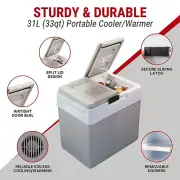 Koolatron 12V Cool Box/Warmer, 31L Thermoelectric Car Fridge, Dual Opening