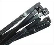 24" HVY 175lbs Black Cable Ties (QTY 50) USA Made, Zip Tie Wire Tie