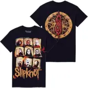 Slipknot Unisex Officially Licensed Spit Member Grid Glitter Black Tee T-Shirt