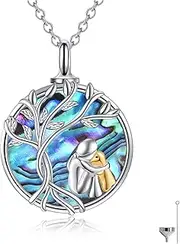 URONE Urn Necklace for Ashes 925 Sterling Silver Ashes Necklace Compass/Heart/Teardrop/Celtic/Crystal Cremation Necklace keepsake Memory Cremation Jewelry for Women Men