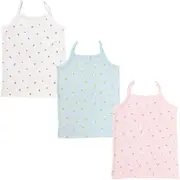 GARAU(ガロー) Gallo Camisole, Set of 3, for Girls, 100% Cotton, Pink White Sax