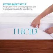 Lucid Premium Waterproof Fitted Mattress Protector, Twin-XL