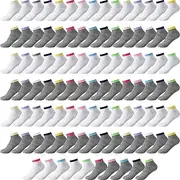 [Handepo] 100 Pair Low Cut Ankle Socks for Women Athletic Bulk Socks for Running Casual Outdoor Activities