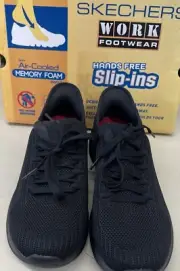 Skechers Women's Slip-ins Work Ultra Flex 3.0 SR Blk Lace Up Shoes Size:7.5