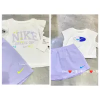 在飛比找蝦皮購物優惠-Linda❤️代購 Nike 荷葉袖 短袖 粉紫 童裝 小童