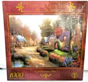 Thomas Kinkade Cobblestone Lane Puzzle 1000PCS Rustic Village Ancient Cross New
