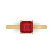 1.0 ct Asscher Cut Tourmaline Stone Wedding Bridal Promise Ring 14k Yellow Gold