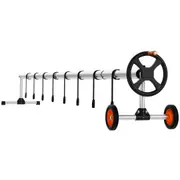 Aluminum Pool Cover Reel with Wheels for 22ft Inground Pools - Durable & Easy Install