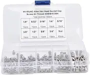ANKROYU 150PCS 4 40UNC Hex Socket Screw Nut Set, Stainless Steel Hex Socket Screw Set, High Strength Hex Socket Screw Kit, Hex Nut Combination Set for Lamps