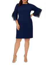 Adrianna Papell Plus Knit Crepe Sheath Dress