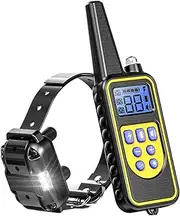 Dog Training Collar with Remote Control,100% IPX7 Waterproof Rechargeable Electric Train Collar with LED Light/Beep/Vibration/Shock Modes, Dog Pet Anti Bark E-Collar for Small, Medium, Large Dogs