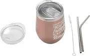Aswalling 12 Oz Stainless Steel Wine Tumbler Set, Retirement Gifts for Women, Gift for Women, You're Awesome-Rose Gold