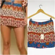 Raga Sundaze Anthropologie Printed Short Mini Skirt Size Large NwT