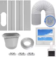 Portable Air Conditioner Window Vent Kit with 5.9” Exhaust Hose and Coupler