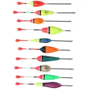 10Pcs Portable Quality Balsa Wood Oval Shape Fishing Floats Bobbers Set DS