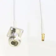 RF MMCX jack to N Female 0.7" flange RG405 .086" Flexible Semi-Rigid Jumper 4~40
