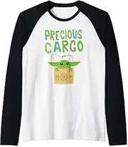 [STAR WARS] The Mandalorian The Child Precious Cargo Illustration Raglan Baseball Tee