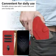 Clasp Case with Flip Wallet Stand Function Cover for Samsung Xcover 4 4S - Red