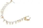 [Generic] Punk Fake Nose Ring Hoop Non-Piercing Disc Tassel Ear to Nose Chain Stud Earring Minimalist Jewelry for Women