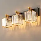 Modern Black Gold Crystal Bathroom Vanity Light - 3-Lights Wall Light Fixture