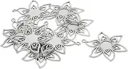 [Perfeclan] 10pcs Pendant Settings Filigree Flower Trays Elegant Alloy Cabochon