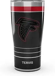 Tervis Traveler NFL Atlanta Falcons - Night Game Triple Walled Insulated Tumbler Travel Cup Keeps Drinks Cold & Hot, 20oz, Stainless Steel