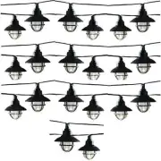 7 Sets of 20-Light Solar Black Integrated LED Nautical String Lights, 19.25 Ft.