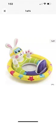 Intex NEW See-Me-Sit Inflatable Pool Rider Swimming Float Ring Bunny 3-4 years