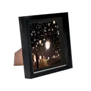 8 x 8 3D Box Frame Photo Picture Deep Display Shadow 6 x 6 Mount Black/Black