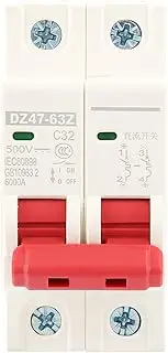 2P DC 500V 32A Mini Circuit Breaker MCB, Overload, Quick Response, 6kA Breaking Capacity, with Flame Retardant Housing, for DC Equipment