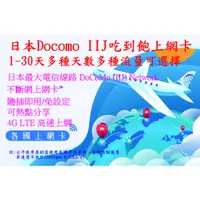 在飛比找蝦皮購物優惠-【君媛小鋪】日本 Docomo IIJ 4G/3G 行動上網