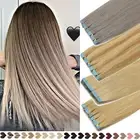 CLEARANCE Tape in Real Remy Human Hair Extensions Skin Weft THICK 60PCS GREY#