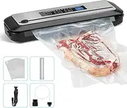 INKBIRD Vacuum Sealer Automatic Sealing Machine for Food Preservation Dry Moist Sealing Modes with Built-in Cutter Starter Kit Easy Cleaning Stainless Steel Panel Compact Design Led Indicator Lights