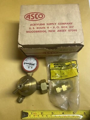 ASCO Presto-Lite Gas Regulator 440 G 1/4 Acetylene Tank 3/8” Lh Hose Thread NOS