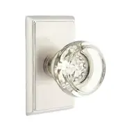Emtek Georgetown Crystal Door Knob Privacy Rectangular Rosette Satin Nickel