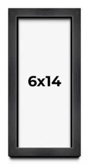 6x14 Shadow Box Frame Grey Charcoal Black | 0.875 Inches Deep | Solid Wood Shado
