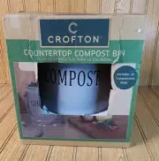 Crofton Compost Bin Kitchen Counter Top Food Scrap Container Ceramic Handle Pail