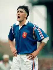 Olivier Roumat in action for France during the Rugby Union Int- Rugby Photo 2