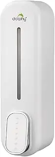 Dolphy 300ML Wall Mount Soap Dispenser | Manual Operation | ABS Plastic | White | for Liquid Soap, Shampoo, Conditioner | Easy Refill | for Bathrooms & Kitchens
